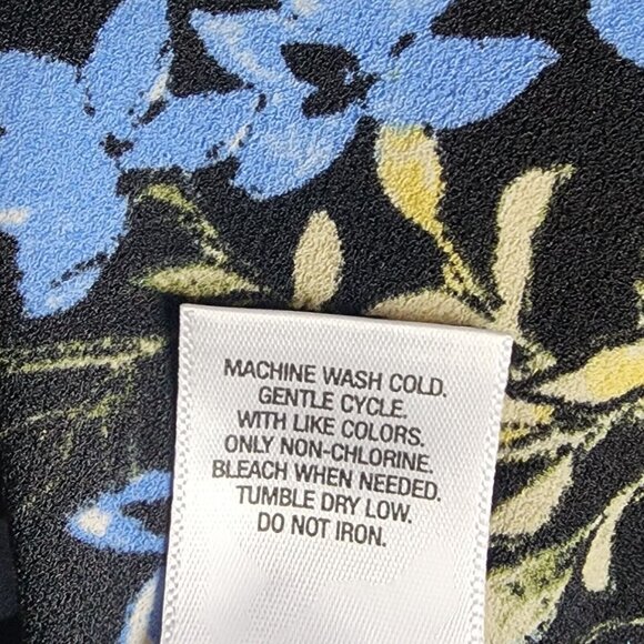 ROZ & ALI Black Floral Bell Sleeve V Neck Pullover Dress Womens Plus Size 2X - Picture 7 of 7